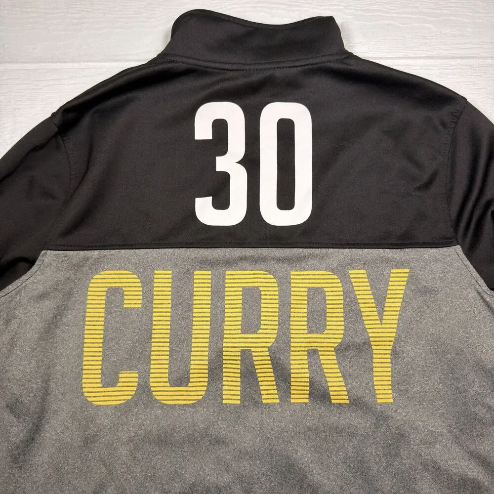 Golden State Warriors Stephen Curry #30 Full Zip Track Jacket NBA S Black Gray